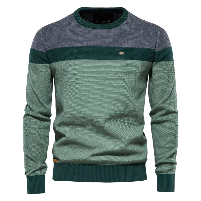Pull en maille tricolore